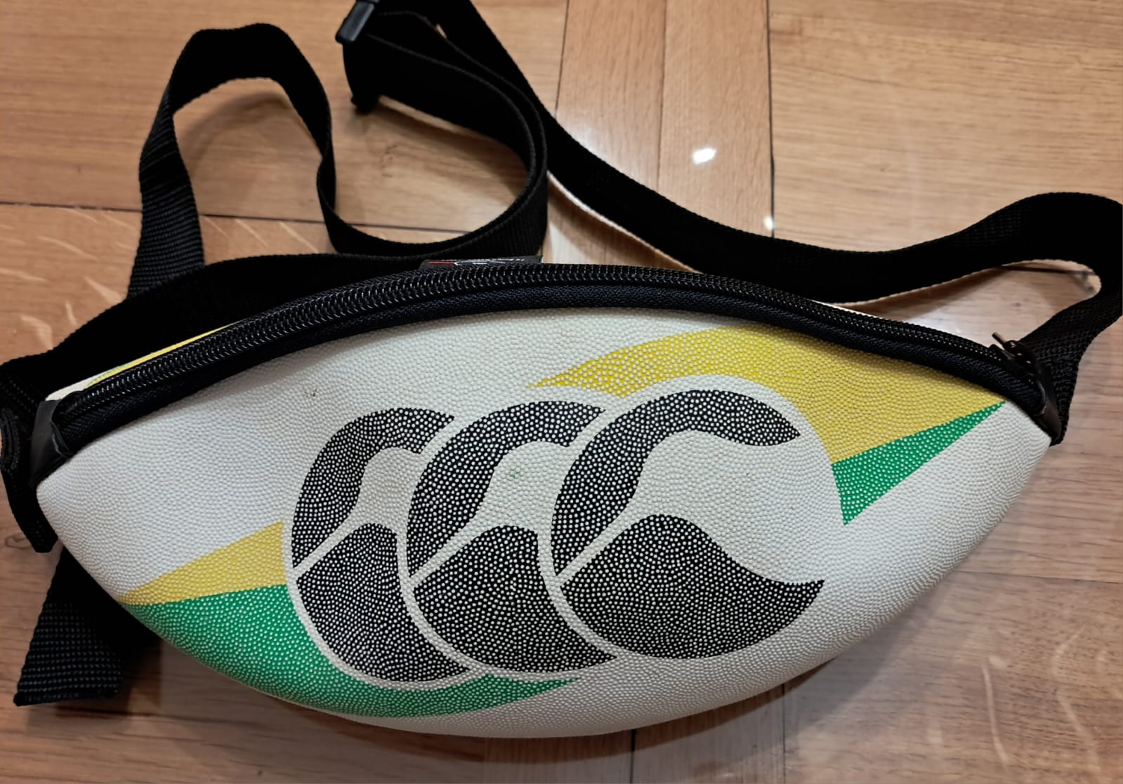 Sac banane canterbury vert jaune Sac banane rugby recyclé Canterbury vert et jaune