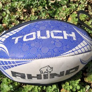 Toiletry bag made with Rhino rugby ball