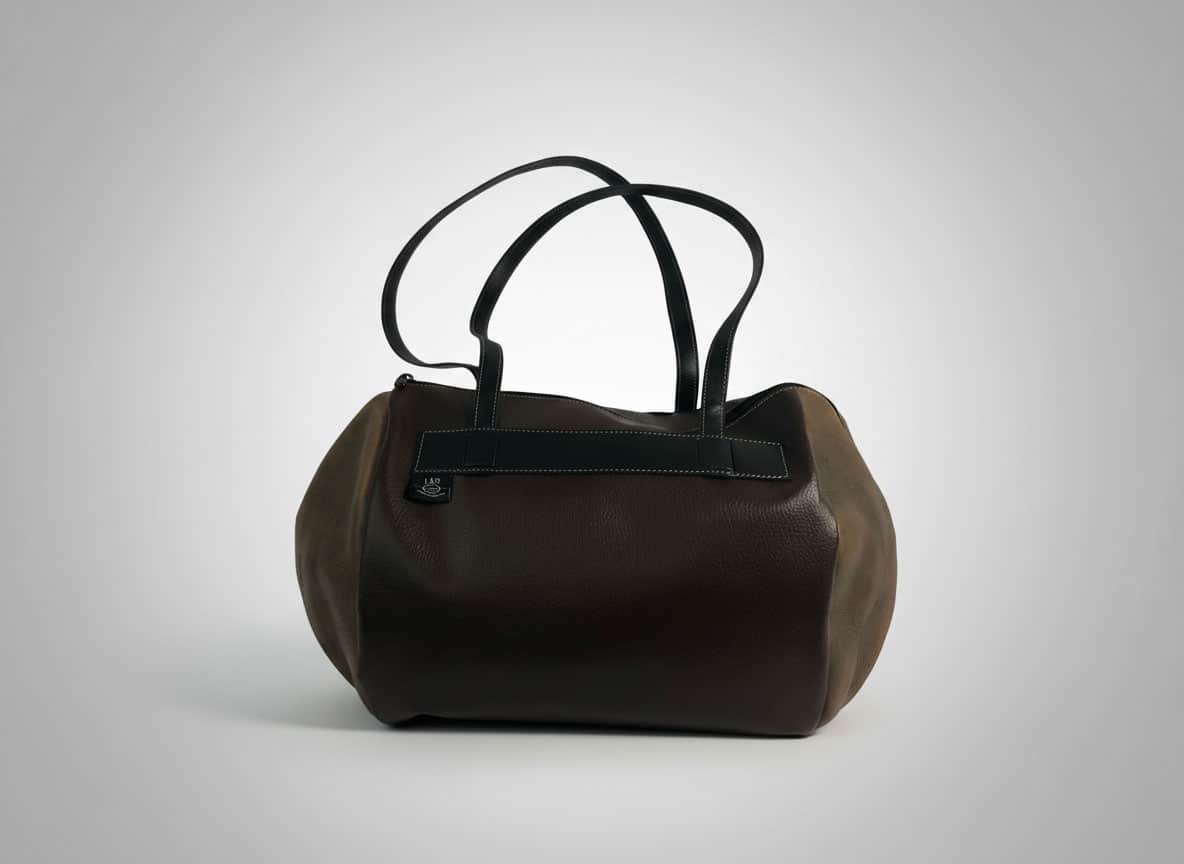 Sac Demi-Ouverture MARRON - Ballon Vintage en cuir Sac Demi-Ouverture MARRON - Ballon Vintage en cuir – Image 3