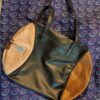 sac demi ouverture ballon rugby recycle cuir racing92 vintage
