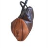 sac de sport ballon rugby recycle cuir collector marron