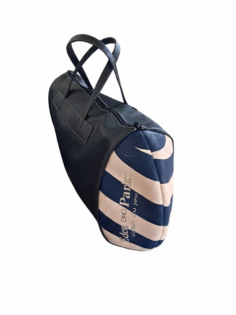 Sac de Sport NOIR - Ballon EDEN PARK rayé bleu foncé / rose