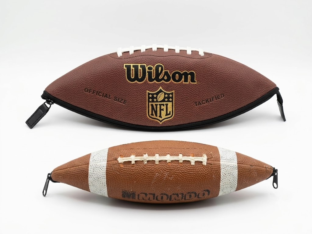 Trousse d’écolier en ballon de FOOT U.S recyclé Trousse triangulaire en ballon de football américain recyclé