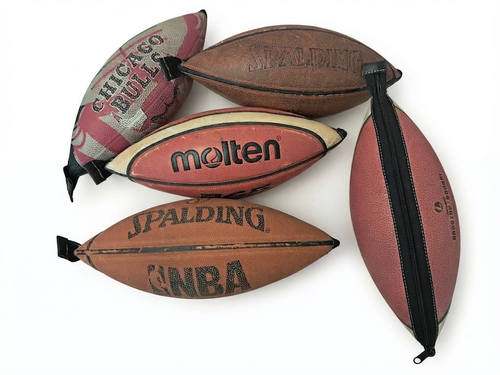 Trousse d’écolier en ballon de BASKET-BALL recyclé Trousse d’écolier en ballon de BASKET-BALL recyclé